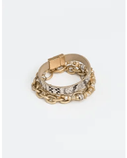 Stella + Gemma | Bracelet | Snake Gold Chains Set