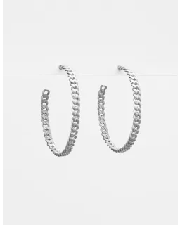 Stella + Gemma | Earrings | Silver Thin Chain Hoop