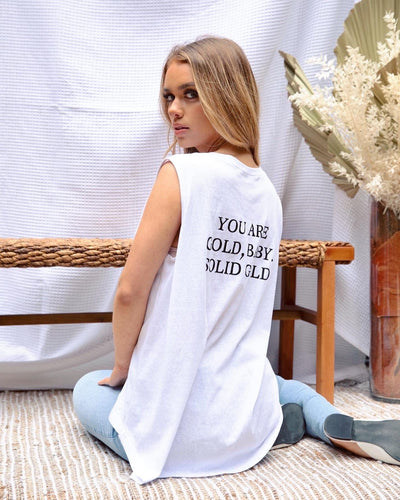 Love Lily The Label | Solid Gold Tank | White