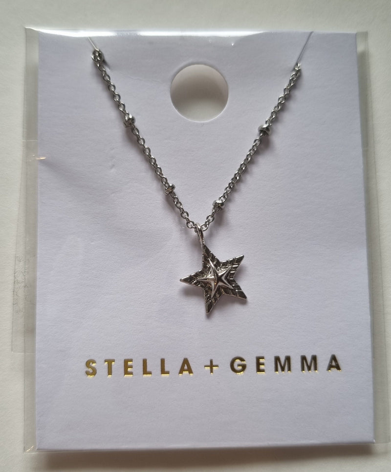 Stella + Gemma | Necklace | Silver Double Star
