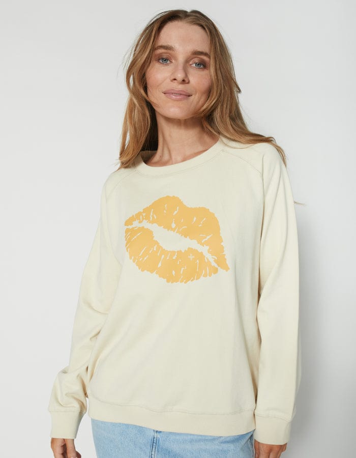 Stella + Gemma | Sweater | Sand with Mustard Lips