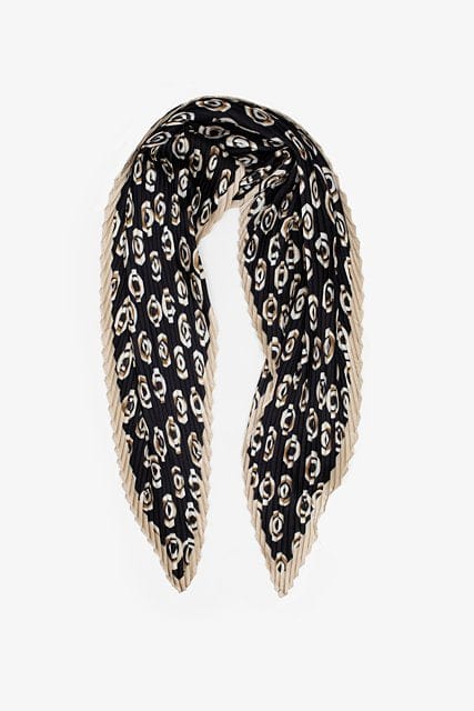 Antler | Pleated Scarf | Black & Taupe
