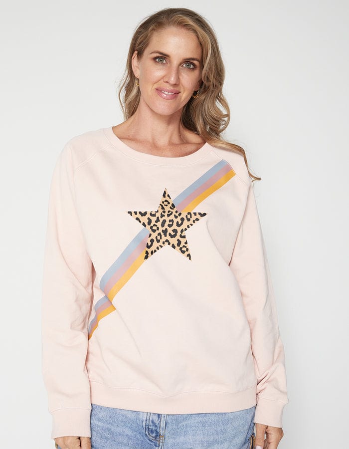 Stella + Gemma | Sweater | Blush with Leopard Star & Stripe
