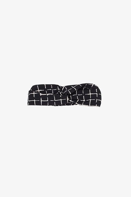 Antler | Cross Knot Headband | Black Grid Check