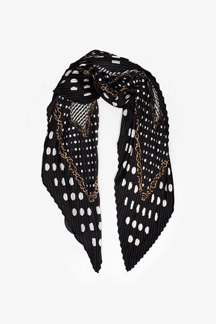 Antler | Pleated Scarf | Black Spots & Chain
