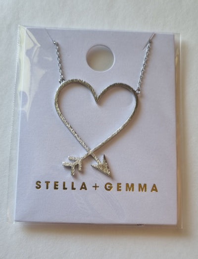 Stella + Gemma | Necklace | Silver Heart and Arrow