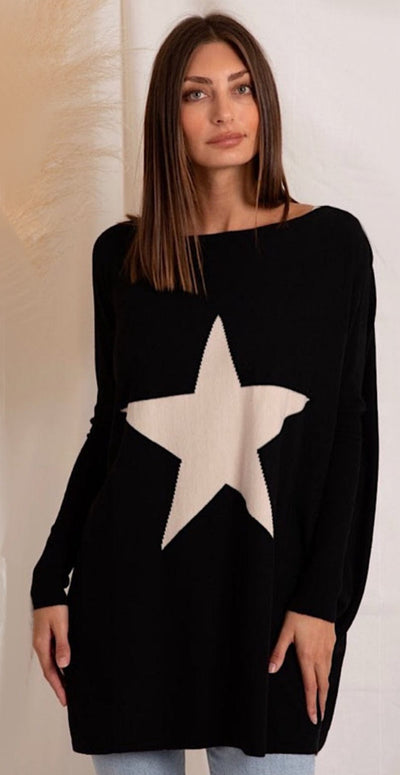 Love Lily The Label | Willow Star Knit | Black/Beige