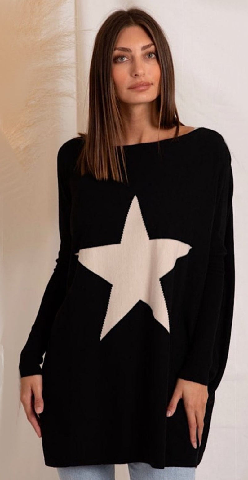 Love Lily The Label | Willow Star Knit | Black/Beige