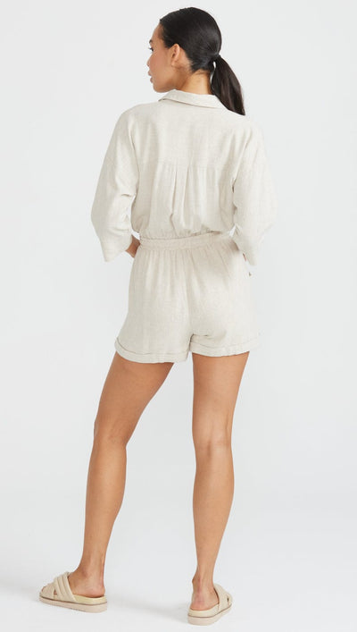 Staple The Label | Anya Wide Playsuit | Natural Marle