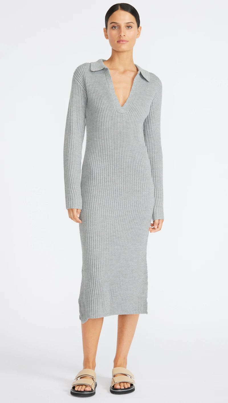 Staple The Label | Ivy Knit Midi Dress | Grey Marle