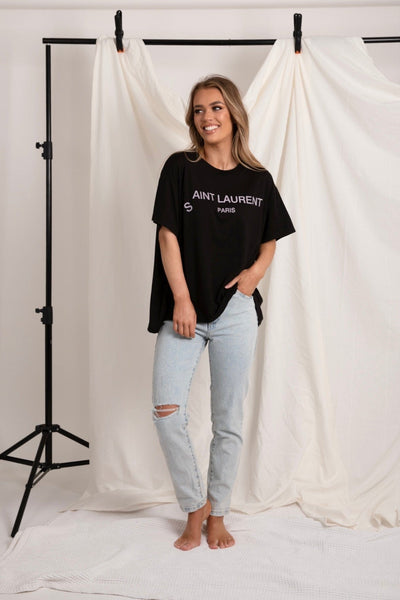 Love Lily The Label | Aint Laurent Tee | Black