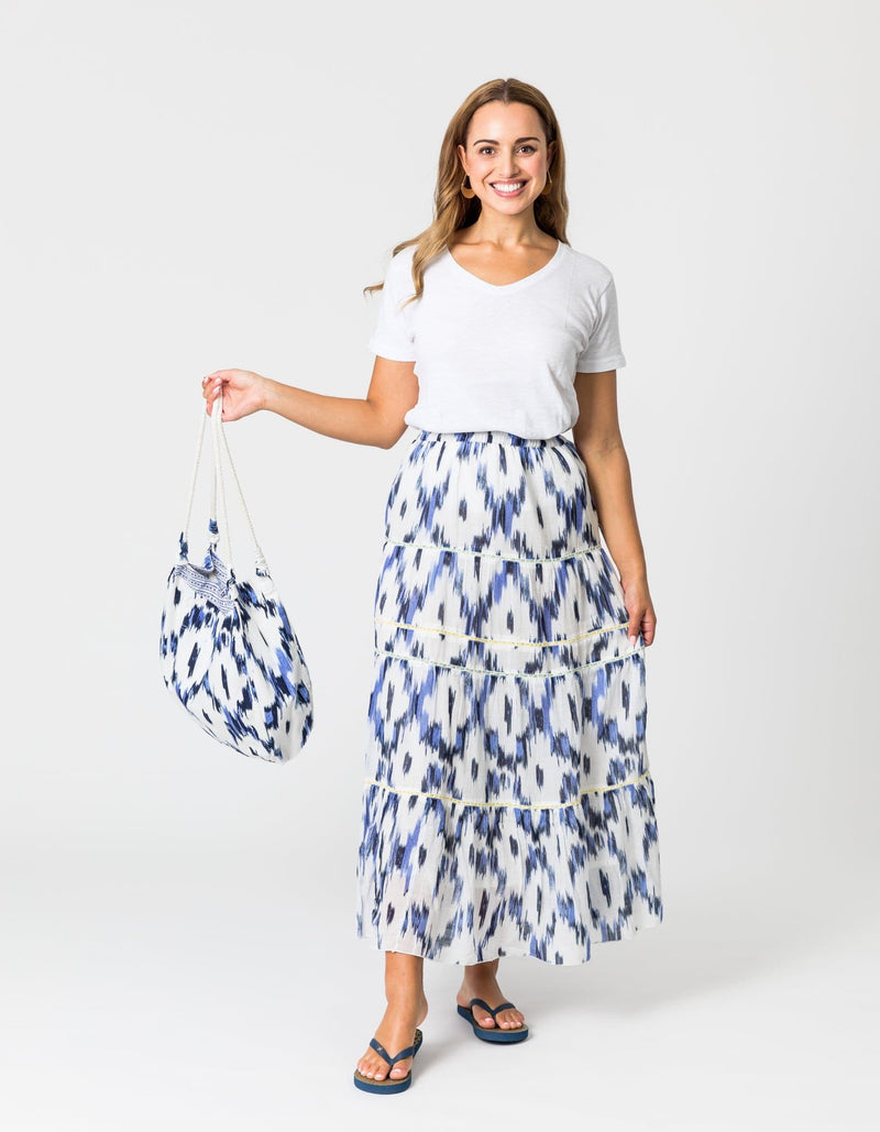 Stella + Gemma | Resort: Ikat Skirt | Blue