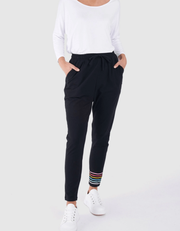 Betty Basics | Jade Pant | Black/Rainbow