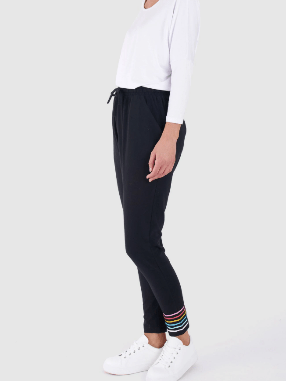 Betty Basics | Jade Pant | Black/Rainbow
