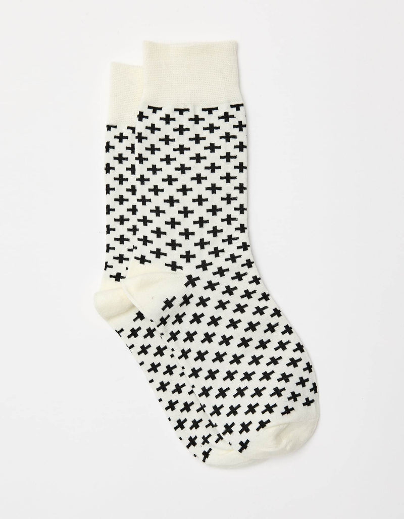 Stella + Gemma | Socks | Black/White Cross