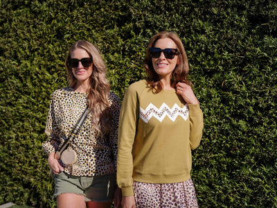 Stella + Gemma | Sweater | Grass Chevron Stripe