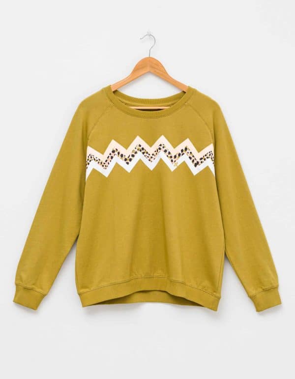 Stella Gemma Sweater Grass Chevron Stripe Fix Fashion